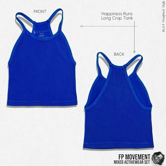 FP MOVEMENT SET: HAPPINESS RUNS LONG CROP + GOOD KARMA FLARE LEGGINGS BLUE/BLACK - Picture 3 of 16